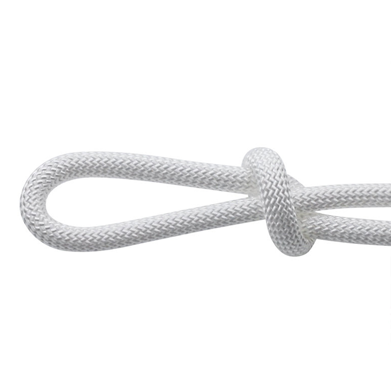 8 mm chemicky odolné PP pletené lano v bielej farbe